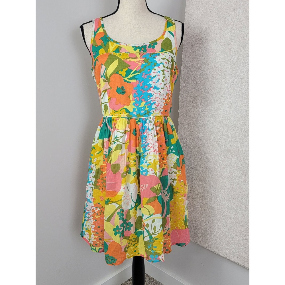 Tori Richard Floral Dress Womens 8 Multicolor Tropical Sleeveless Sun Dress‎ - Picture 2 of 7